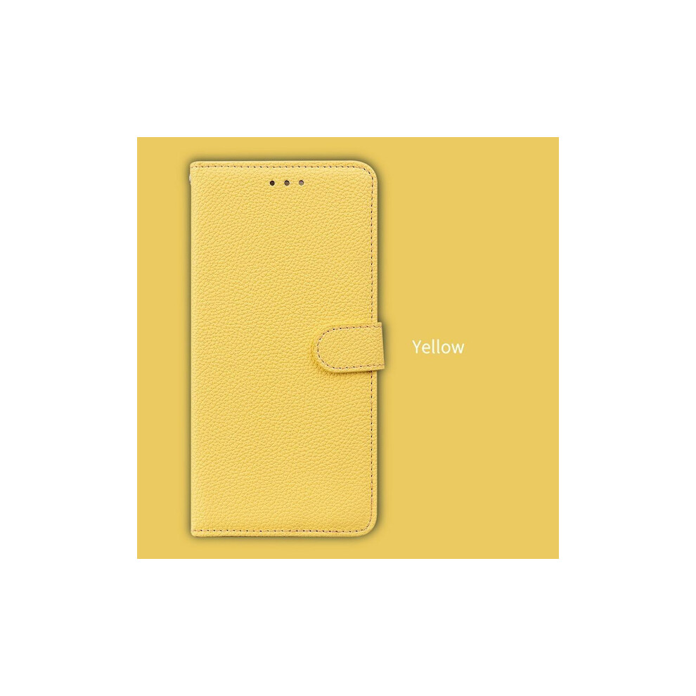 (For Compatible With Iphone 11) Pu Leather Wallet Case With Card Slots, Magnetic Yellow 9395123096537