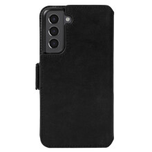 Portefeuille en cuir premium compatible avec Samsung Galaxy S21FE - DESIGN SUÉDOIS - CUIR VÉRITABLE Noir