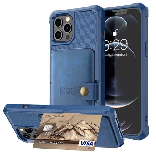 Compatible avec iPhone 13 Pro Max - Étui avec porte-cartes noir 1