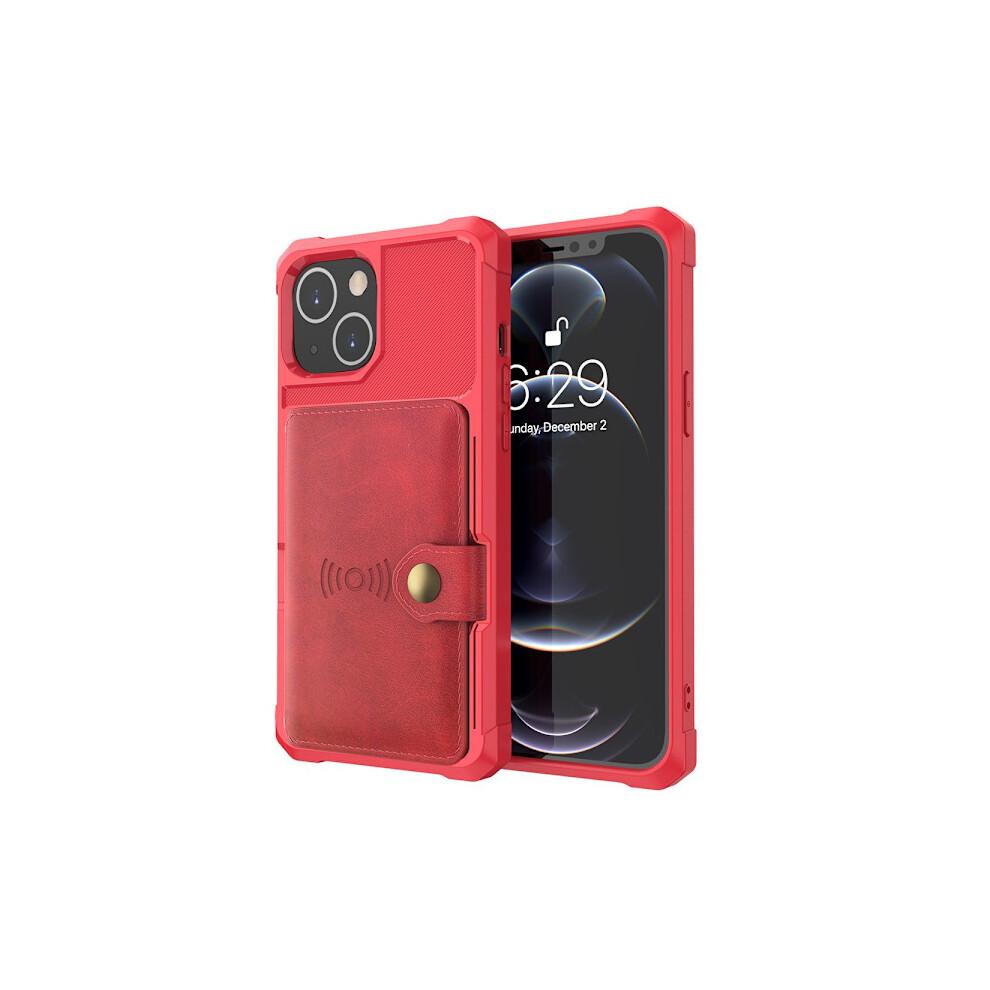Compatible With Iphone 13 Mini - Case With Card Holder Red 9395123096612