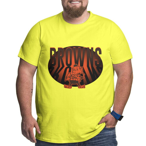 Cle_Browns Ανδρικό Μπλούζα με Κοντό Μανίκι με Λογότυπο Ομάδας Ποδοσφαίρου για Φίλους