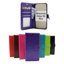 Puzdro peňaženka Crazy Horse Motorola Edge50Neo hnedé