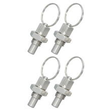 4 Pcs Safety Pin Replacement Non Lock- Out Knob Plunger Spring Pin Spring Pull Ring Thread Mechanical Stainless Steel