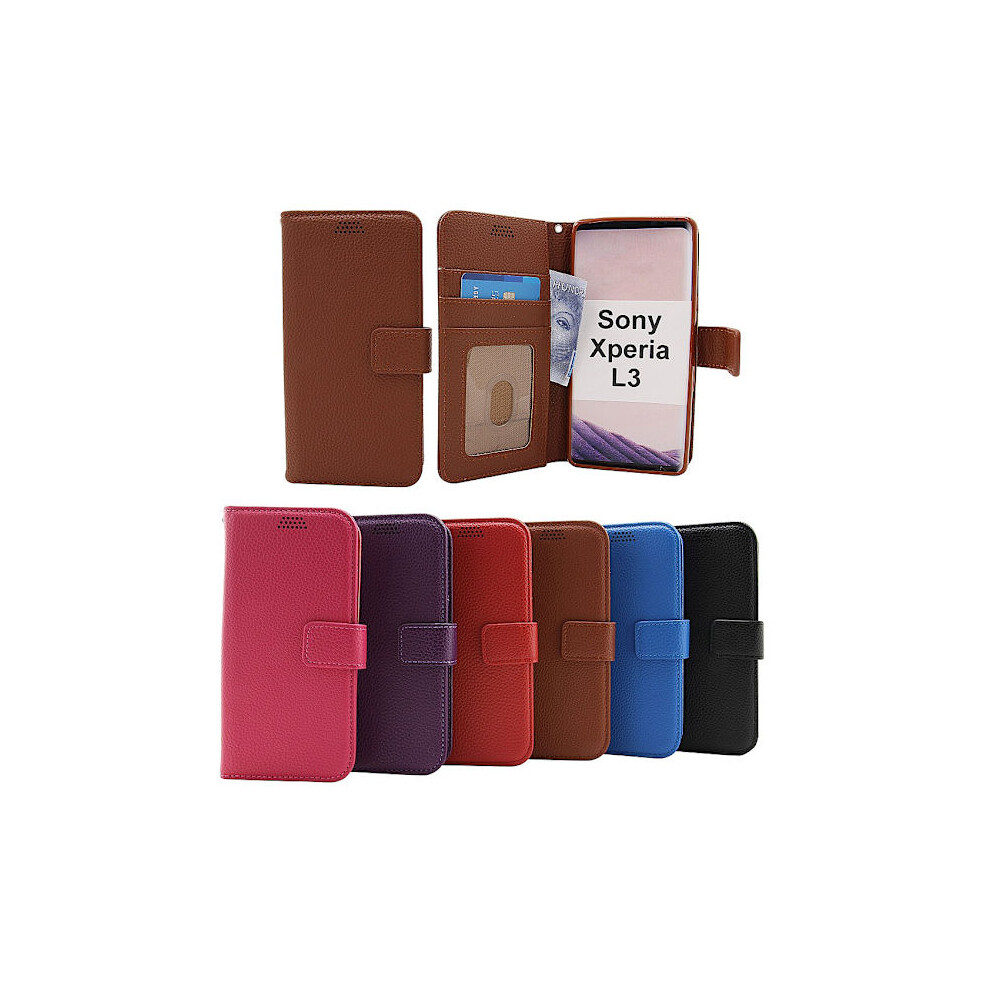New Standcase Wallet Compatible With Sony Xperia L3 Black 9395123097046