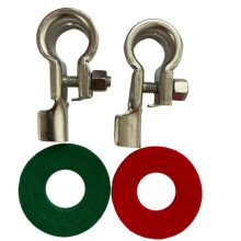 1 pár konektorů bateriových svorek, sada měděných bateriových svorek s chrániči bateriových svorek 17 mm