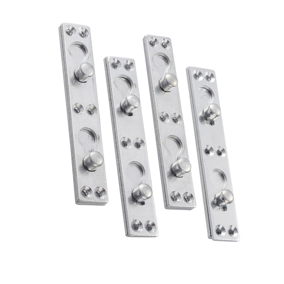 Mizh 4Pcs Square Corners Round Nails Bed Hinge Thicken Bed Gemel Connecting Hinge Accessories Silver 9395123097237