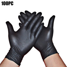 100 Lámhainní Silicone Indiúscartha Dubha Tiubhaithe agus Marthanach agus Alcaileach Úsáid Ilúsáideach