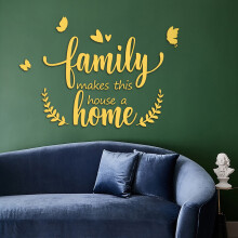 Sticker mural miroir combiné pour la maison familiale, décoration familiale, stickers muraux décoratifs