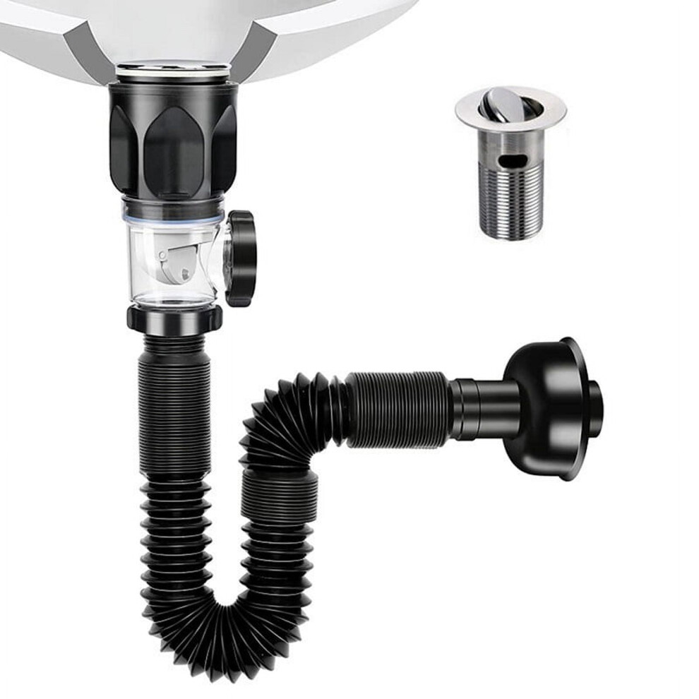 Bathroom Sink Drain Kit With Flexible Expandable P-Trap Sink Drain Pipe Tube Anti-Odor Bathroom Sink Drain Pipe 9395123098678