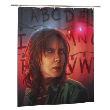 Sprchový závěs Stranger Things - sada 66x72 palců s háčky, voděodolný polyester, pratelný v pračce, snadná údržba, dekorace do koupelny