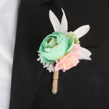 Sarkoyar zápěstní květinový korsáž nastavitelný boutonniéra sada neblednoucí elegantní květinové doplňky pro ples zvláštní