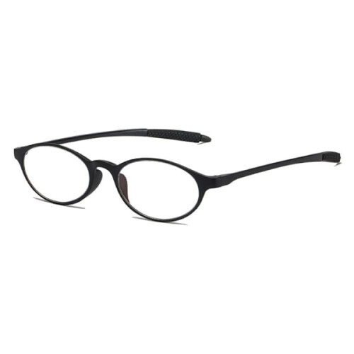Lesebrille mit Blaulichtfilter, runde Brille, SCHWARZ, Stärke 200