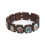 Conjunto de 3 pulseiras com Jesus, anjo e Maria, em madeira elástica, com ícones católicos e bênçãos. 1