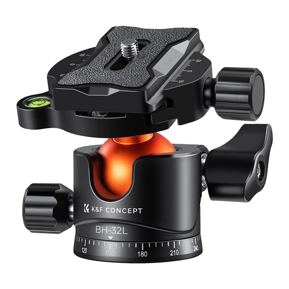 32Mm Metal Tripod Ball Head 360 Degree Rotating Panoramic With 1/4 Inch Quick Release Plate Bubble Level 9395123194677