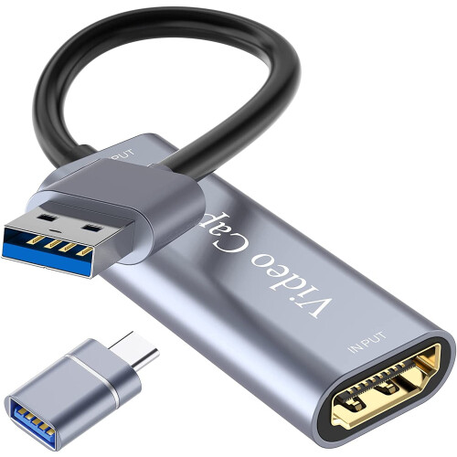 Λήψη, Λήψη παιχνιδιών 4K HDMI σε USB3.0HD, Λήψη βίντεο 1080P για ing, συμβατό με Nintendo Switch, PS34,