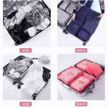 DEKAXID Lot de 6 cubes de rangement portables pour bagages, sacs de rangement de voyage pour vĂŞtements, organisateur de placard, pochettes de