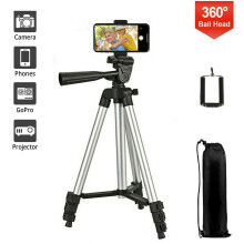 Treppiede professionale per fotocamera con supporto per telefono compatibile con iPhone