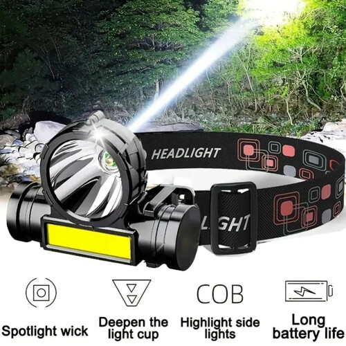 Super Bright Waterproof LED Head Torch Headlight USB Headlamp Rechargeable V4K9 1