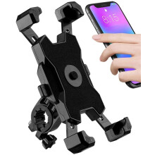 Suporte para celular de bicicleta, fácil de instalar e com clipe de liberação rápida para guidão de bicicleta, scooter e motocicleta -