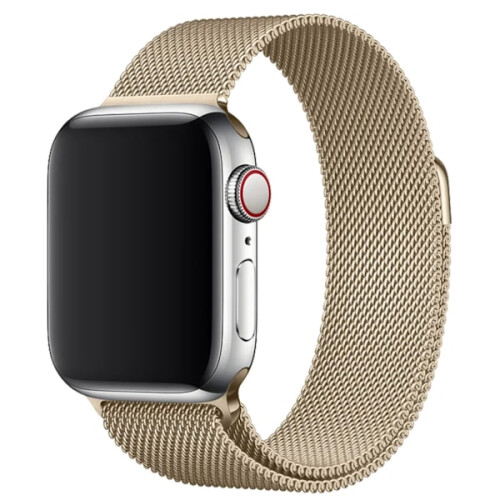 Pulseira Milanese compatível com Apple Watch de 38 mm/40 mm/41 mm - Dourada