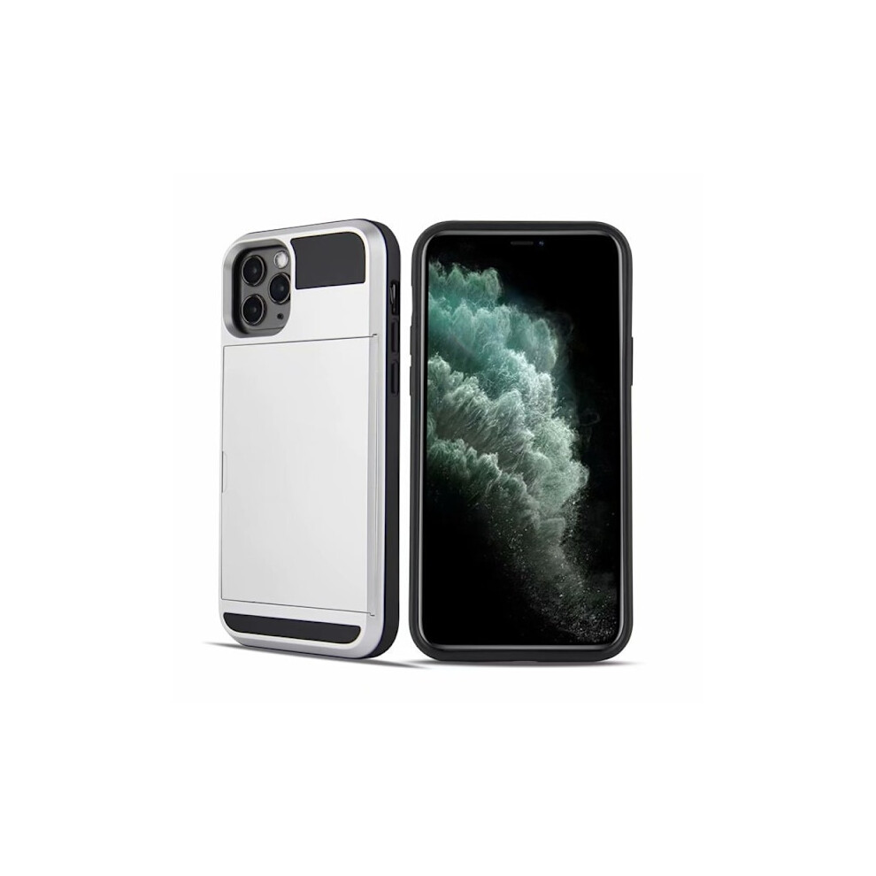 Case For Compatible With Iphone 16 Sliding Card Slot 2 In 1 Holder Wallet Silver 9395123196169