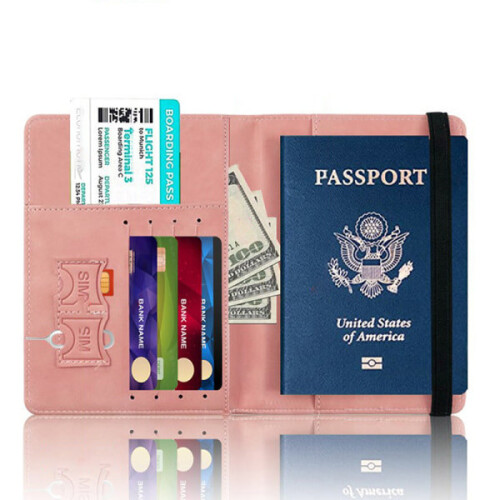 Θήκη PU RFID για διαβατήριο, πιστωτική κάρτα και ταυτότητα, αδιάβροχη, μαύρη CDQ 2