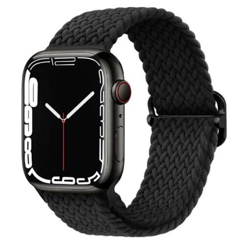 Pulseira elástica trançada compatível com Apple Watch de 38 mm/40 mm/41 mm - Cor preta mesclada 1