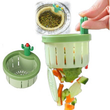Sita de scurgere pentru chiuvetă de bucătărie Maxiaoxia Cactus, coș automat pentru găluște, plasă de filtrare cu autocurățare, 7,6 x 5,1 cm,