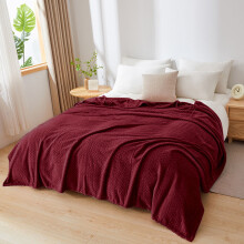 Manta Djunllk para sofá - Color vino. Manta suave y acogedora de microfibra, mullida y transpirable para usar todo el año, 59,0" x 78,7".