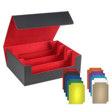 Porta carte STARTIST, compatibile con carte da gioco, capacità superiore a 1800, in similpelle, interno nero, rosso - Contenitore multiuso