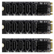 3x M.2NGFF B-Key SATA rozširujúca karta s 5 portami, rozširujúca karta s 6 Gb/s, čipová sada JM575