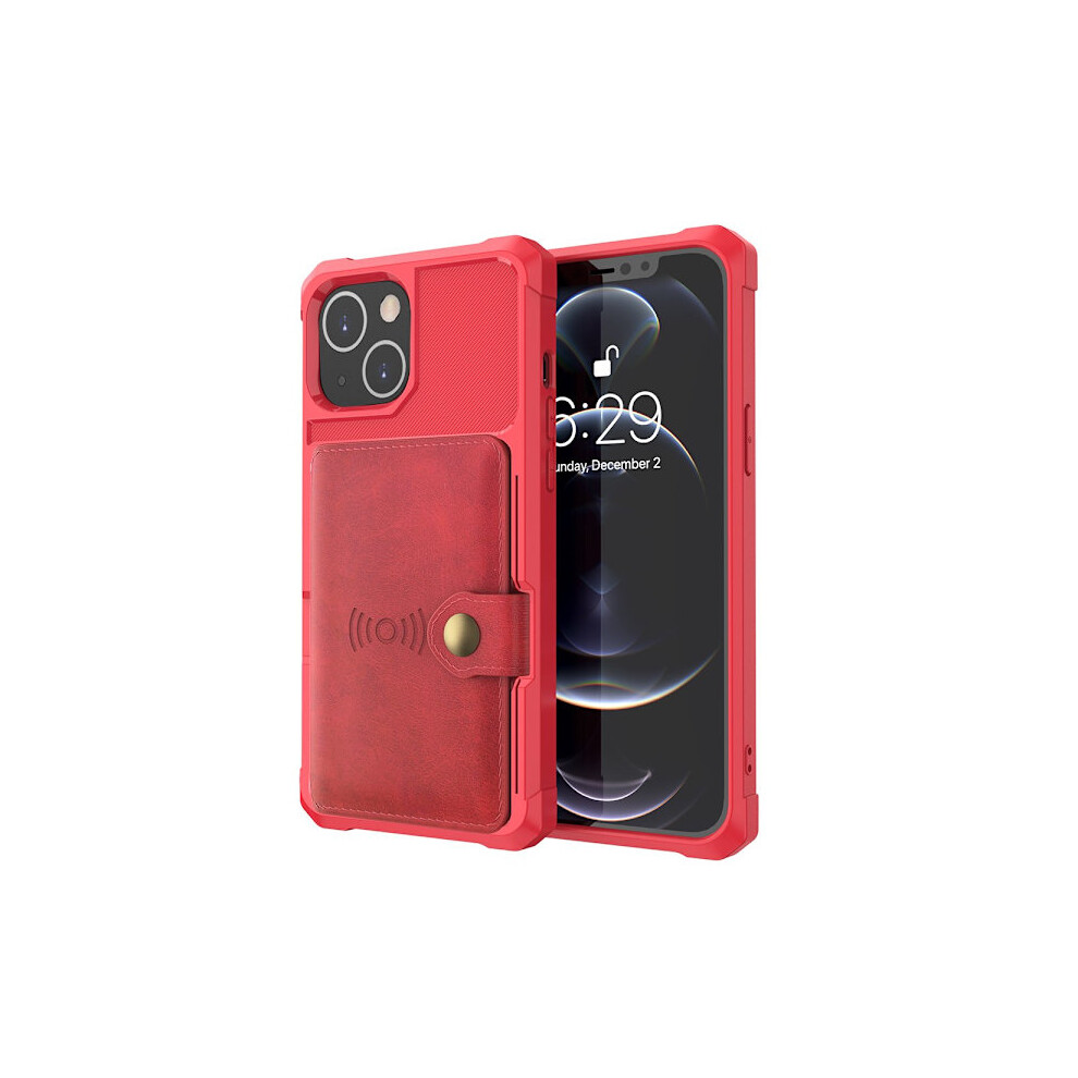 Compatible With Iphone 13 - Case With Card Holder Red 9395123318547