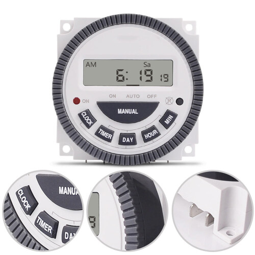 Lierteer 7 Days Weekly Programmable Digital Timer Lighting Switch Lcd On/Off Time Relay 2