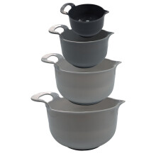 Federra Mixing Bowls4Nesting Set di ciotole in plastica con beccuccio e manici