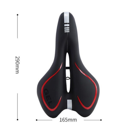 Șa de bicicletă din silicon negru+roșu 1