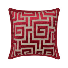Obliečky na vankúše HomeCentric, červené balenie 2 kusov, 30,5 x 30,5 cm, zamatové dekoračné vankúše s geometrickým vzorom na gauč