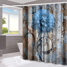 Cortina de ducha impermeable con estampado digital para baño, separador de ambientes secos y húmedos, decoración del hogar y artículos para el