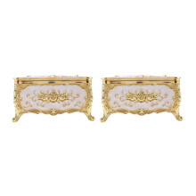2x Porta-lenços de acrílico universal para escritório, mesa, casa, KTV, hotel, estojo para carro, dourado