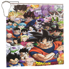 Cortina de ducha Dragon Ball de 72"x72", decoración para fiestas de terror, juego de cortinas para baños con 12 ganchos.