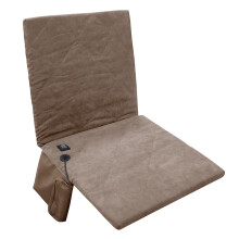 Cojín de asiento calefactable portátil, silla plegable extra ancha para estadios con 3 niveles de calor, compatible con gradas (Caqui A)
