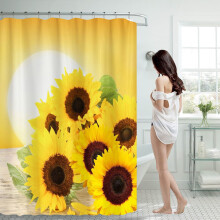 Cortina de ducha Winysin de 70x70 pulgadas con 12 ganchos de plástico, impermeable, resistente, lavable a máquina, de secado rápido.