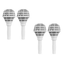 Buquês de Damas de Honra Azuis Decorados, Conjunto de 4 Suportes para Flores Secas em Formato de Toroide, para Uso Interno, com Alça de Plástico.
