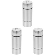 Juego de 3 frascos para especias, botes de almacenamiento de acero inoxidable para sal y condimentos.