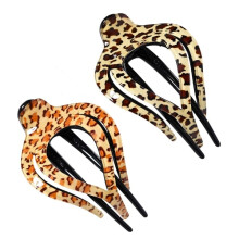 2 stuks hartvormige haarclips, trendy haarelastiekjes, fijne haarclips voor dames (luipaard) 1 stuk (2-pack) Luipaard Luipaard
