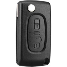 Nieuwe (2 knoppen CE0536) Sleutelbehuizing met 2 knoppen, compatibel met CE0536 Opvouwbare klapsleutel voor Peugeot 207 307 308 407 408 3008 5008