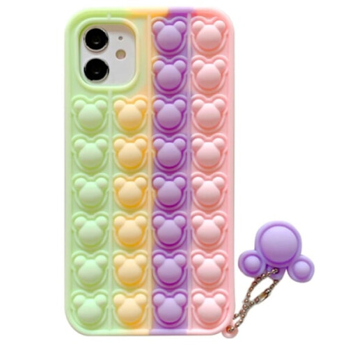 Funda Panda Pop it Fidget Multicolor compatible con iPhone 13 Pro Max - Morada