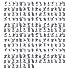 1:72 Plastiksoldaten-Actionfiguren, Grau, 200er-Set