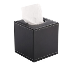 Caixa de lenços de papel quadrada para uso doméstico, caixa para toalhas de papel, caixa para lenços de papel de hotel (preta)