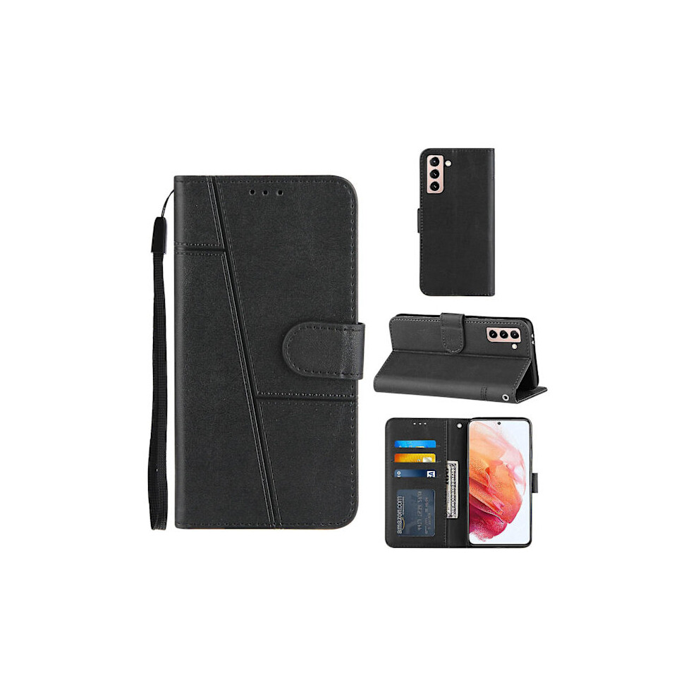 Compatible With Samsung Galaxy S21 5G Case Leather Folio Cover Wallet Magnetic Premium Etui Coque - Black 9395123425245