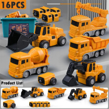 HFLWYWD Magnetic Transform Engineering Car Assembled Toys